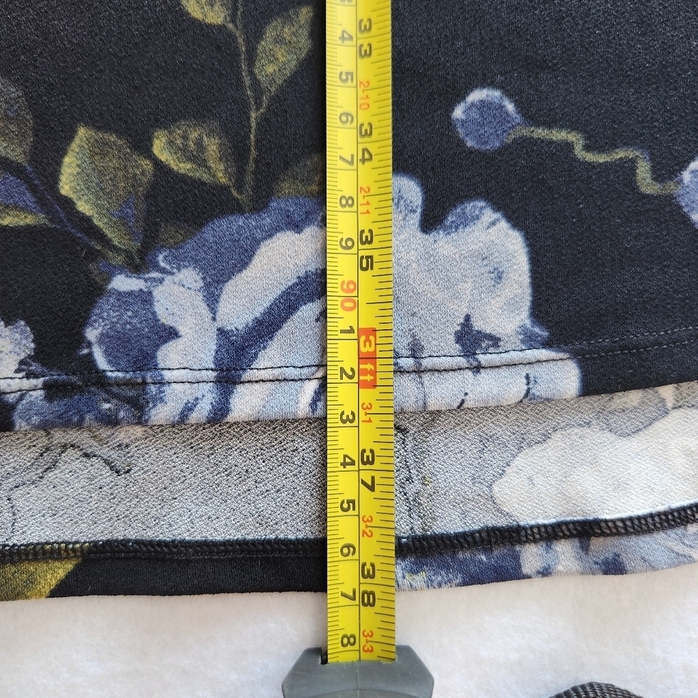 Christian Siriano Black and Blue Floral Short Sleeve Dress Size 2XL - Picture 5 of 8